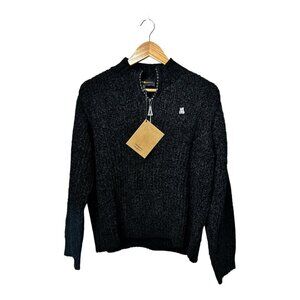 TEDDY FRESH Chenille Zip Sweater | Black| Size XL | Preppy | Casual | Chunky NWT